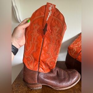Orange Tuff Hedeman Cowboy Boots